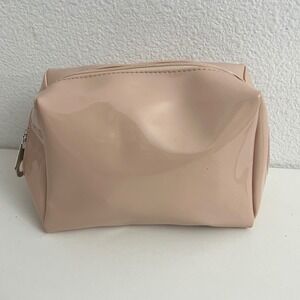HM Nude Pink Patent Faux Leather Makeup Bag Cosmetic Case